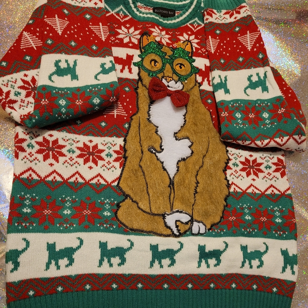Cat in Bowtie Holiday Sweater
